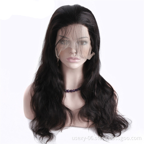 Wholesale European Human Hair Frontal Wigs,Virgin Hair Transparent Lace Front Wigs For Black Women